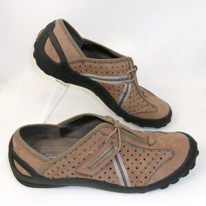 Clarks Privo Tequini Suede Slip On Brown Sport Shoes Women's US 7